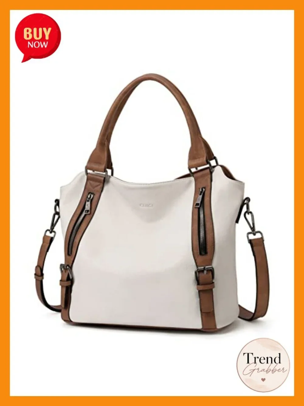 Large Hobo Bag with Multiple Pockets Vegan Leather Handbag Shoulder Crossbody